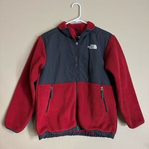The North Face Denali Fleece Polartec Jacket Red Gray boys Size Large